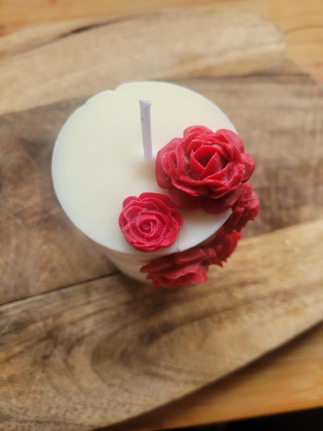 rose floral candle