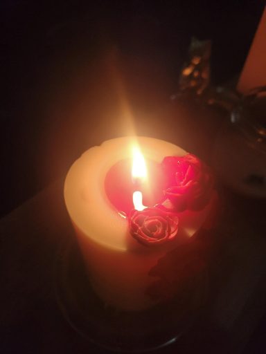 red rose pillar candle